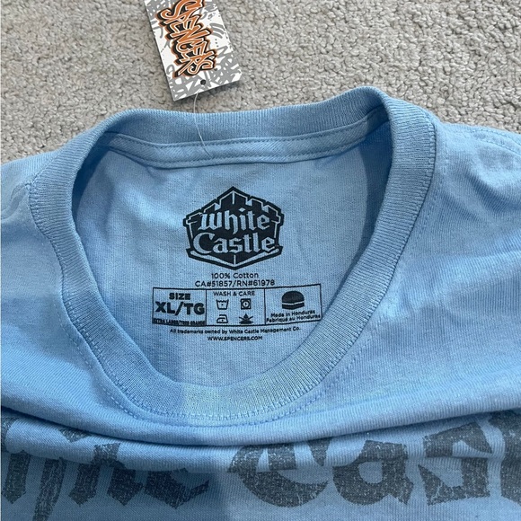 Mens t shirt light blue white castle new w tags sz XL - Picture 3 of 3